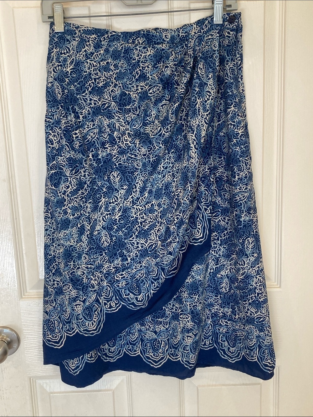 Coldwater Creek Blue and White Floral Swim Sarong